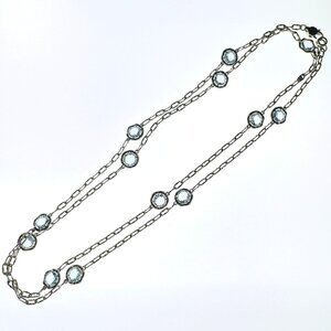 Tacori Island Rains Sky Blue Topaz 38" Station Chain Necklace 12 Sterling Silver